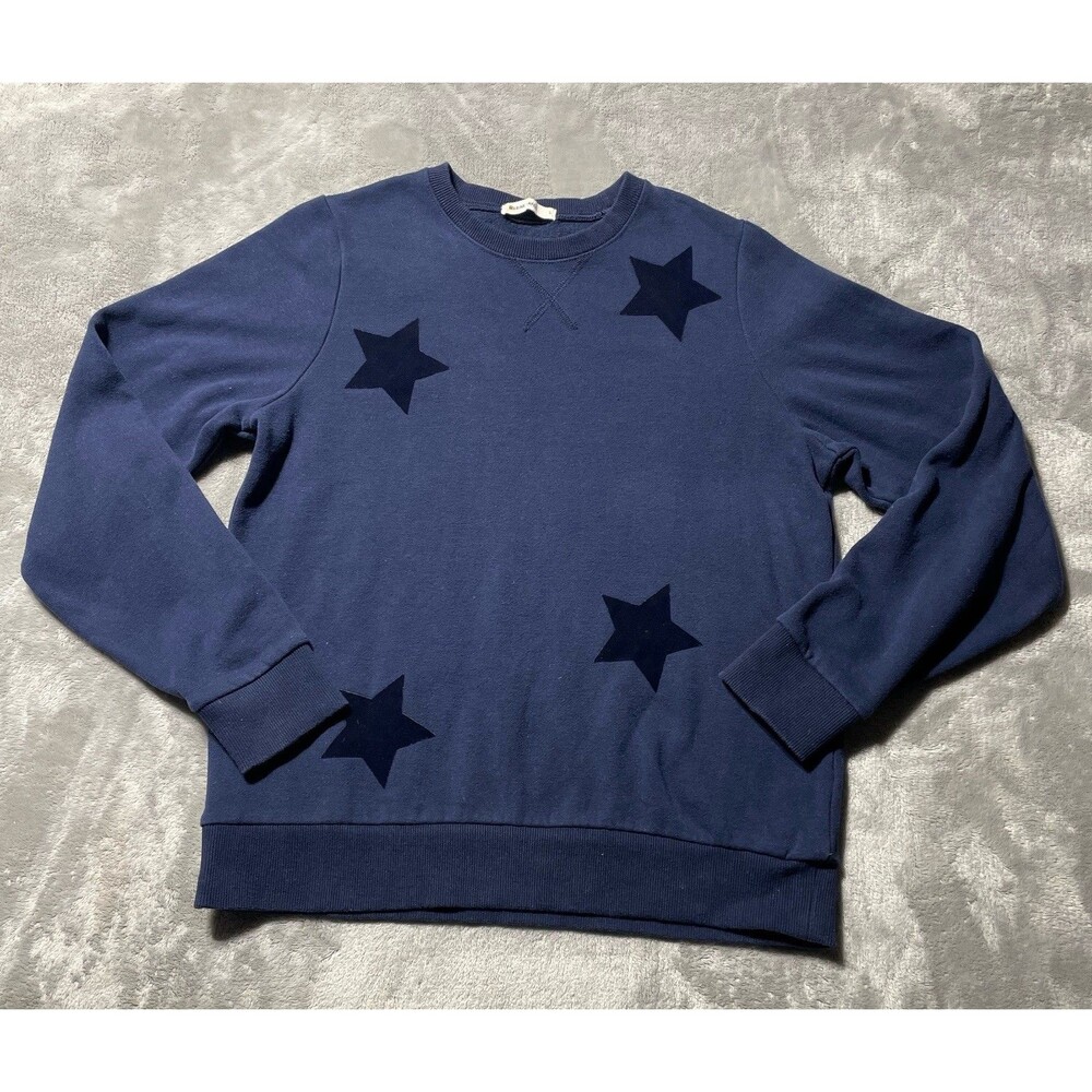 Marine Layer Velvet Blue Stars Sweatshirt Women’s Small Navy Blue Crew Neck